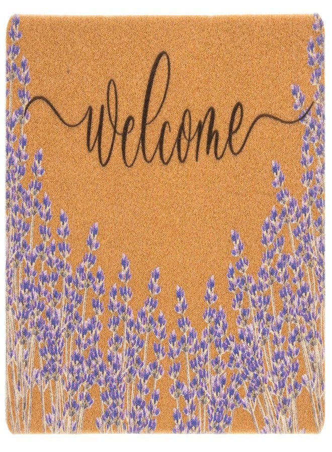 Mealah Lavender-Welcome-Doormat Outdoor-Entrance - Coir-Non-Slip Spring Floral Door-Mats Non Slip Coir Seasonal Doormat - Image 1