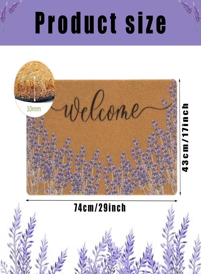 Mealah Lavender-Welcome-Doormat Outdoor-Entrance - Coir-Non-Slip Spring Floral Door-Mats Non Slip Coir Seasonal Doormat - Image 2