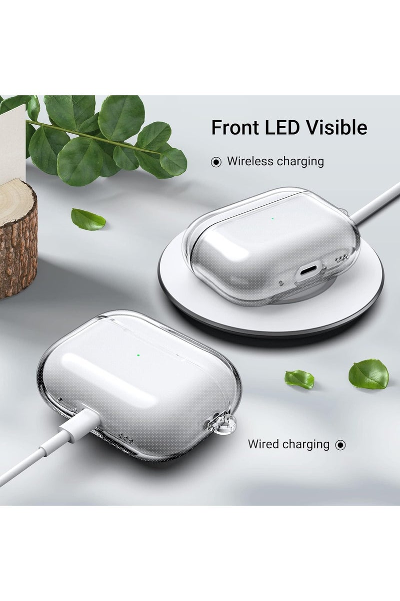 Clear Case for Airpods Pro 3 Generation (2025), Soft TPU Clear Cover Shock-Absorbing Transparent Protective Cover Keychain&Cleaning tools for Apple Airpods Pro 3 [Front LED Visible] - Image 3