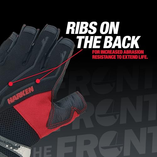 HARKEN Premium Sailing Protective Gloves Men's Full Finger Reflex, Black, X-Large, Model 2084XL - Image 3