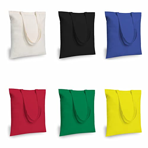 TOPDesign 6-Pack Economical 16"x15" Cotton Tote Bag, Lightweight Medium Reusable Grocery Shopping Cloth Bags, Suitable for DIY, Advertising, Promotion, Gift, Activity - Image 1