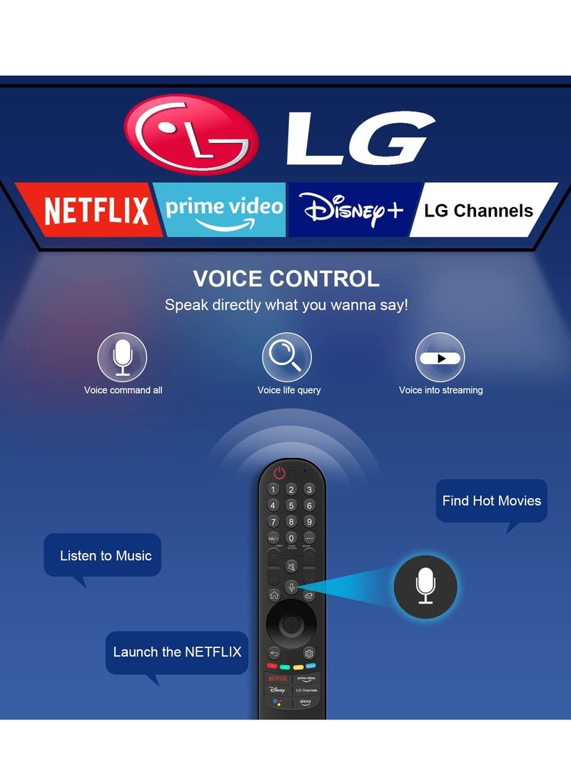 Generic - Magic Remote Control for LG Smart TV with Pointer and Voice Function Replacement Remote Control for AKB76039902 Voice Remote for Most LG Smart TVs UHD OLED QNED NanoCell 4K 8K Series - Image 1
