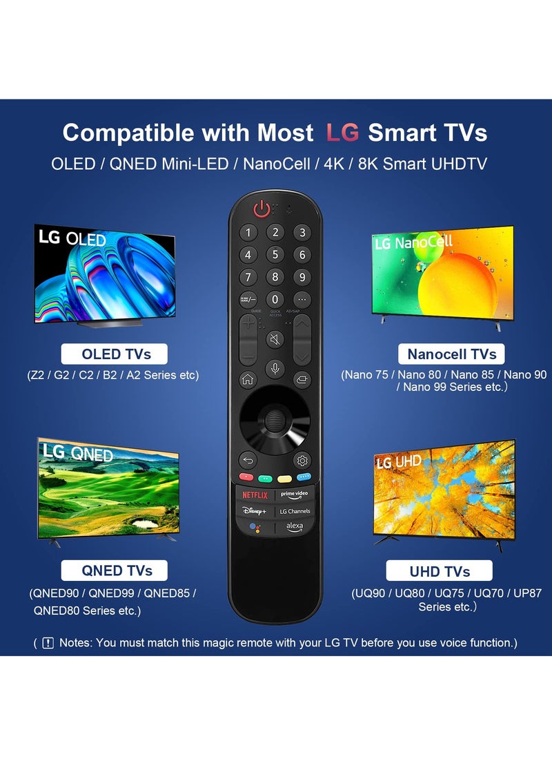 Generic - Magic Remote Control for LG Smart TV with Pointer and Voice Function Replacement Remote Control for AKB76039902 Voice Remote for Most LG Smart TVs UHD OLED QNED NanoCell 4K 8K Series - Image 1