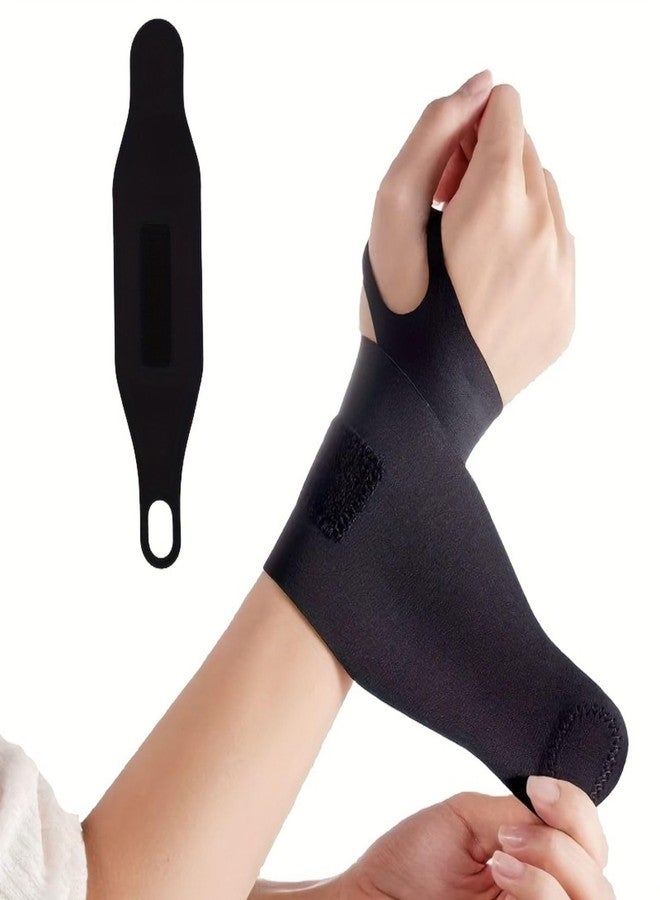 SHOPVILLA Ultra-Thin Brace Support for Wrist, Compression Wrist Straps, Wrist Support for Pain Relief, Arthritis, Tendonitis Wrist Pain Workout, Soft & Comfort Fit with Adjustable Straps (Black) (1) - Image 1