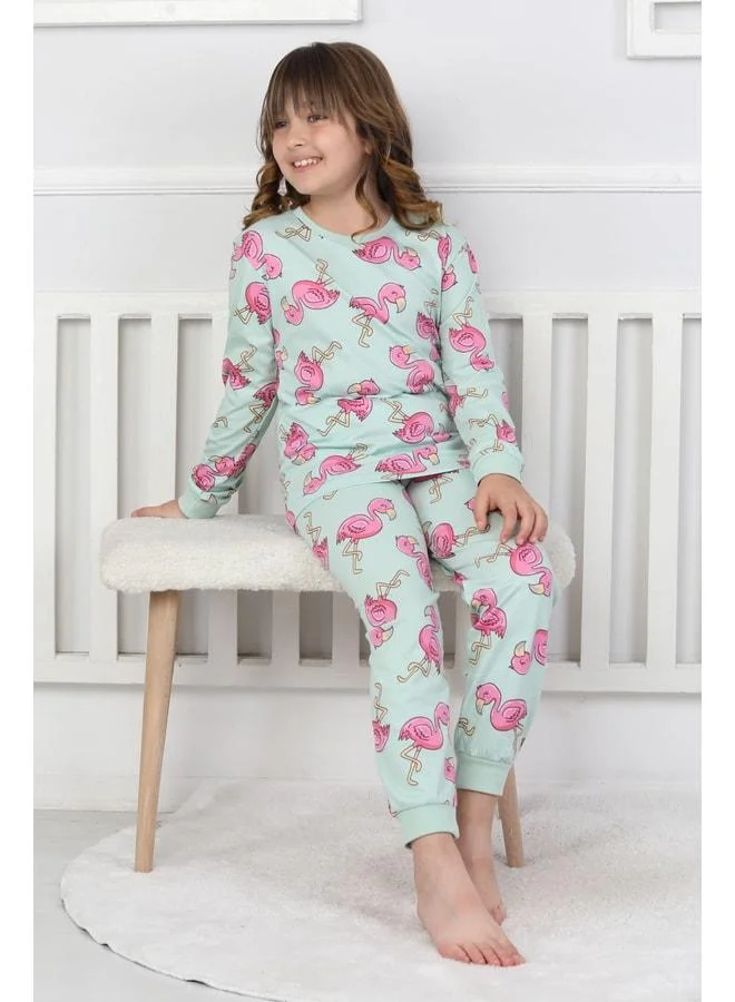 Zuzunga Cute Flamingo Pattern Girl's Pajama Set.