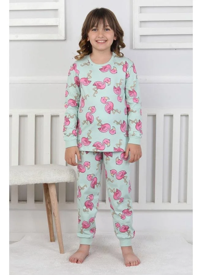 Zuzunga Cute Flamingo Pattern Girl's Pajama Set.