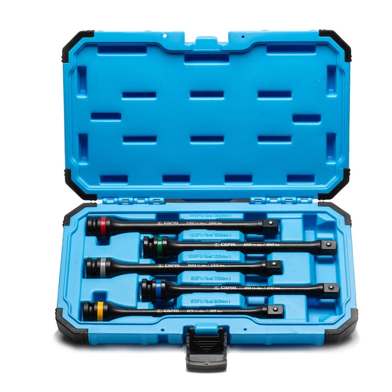 Capri Tools 30083 Torque Limiting Extension Bar Set 5 Piece 65140 ft lbs 12 in Drive