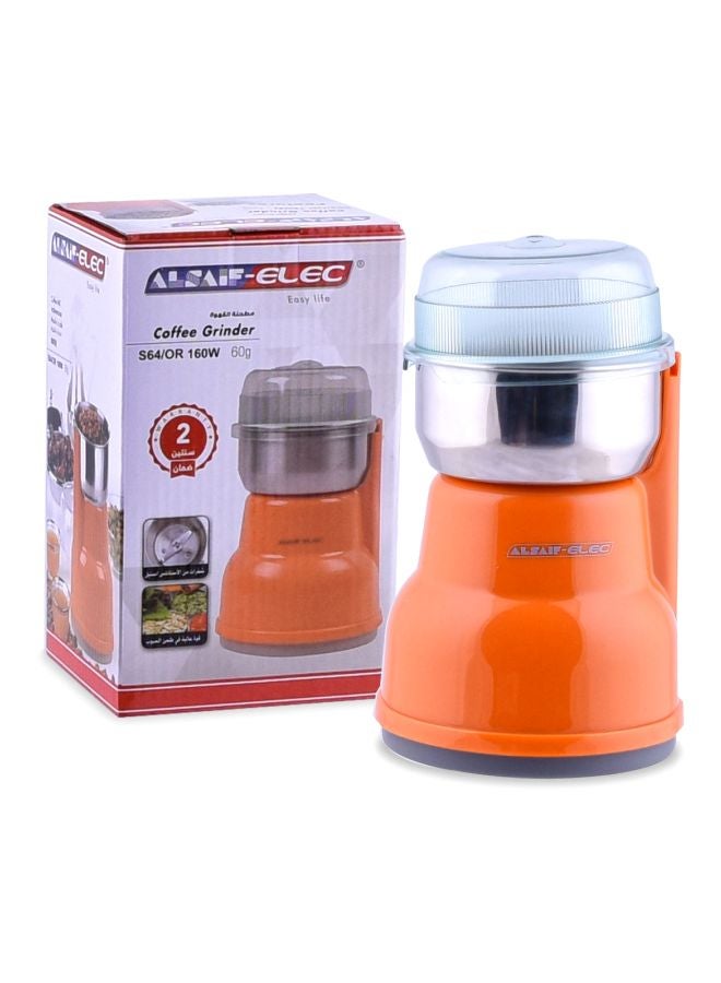 ALSAIF-ELEC Electric Coffee Grinder 160 W S64/OR Orange/Silver - Image 2