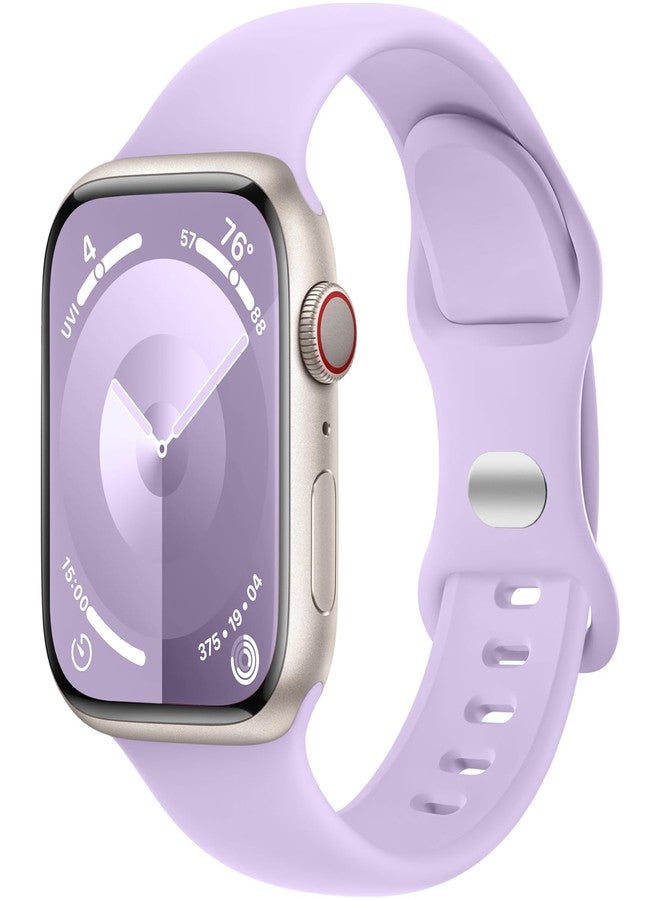 DaQin Compatible with Apple Watch Band 41mm 40mm 38mm 42mm 44mm 45mm 49mm Women Men, Soft Silicone Sport Waterproof Strap for Apple Watch Ultra/Ultra 2 iWatch Series 9 8 7 6 5 4 3 2 1 SE,Light Purple - Image 1