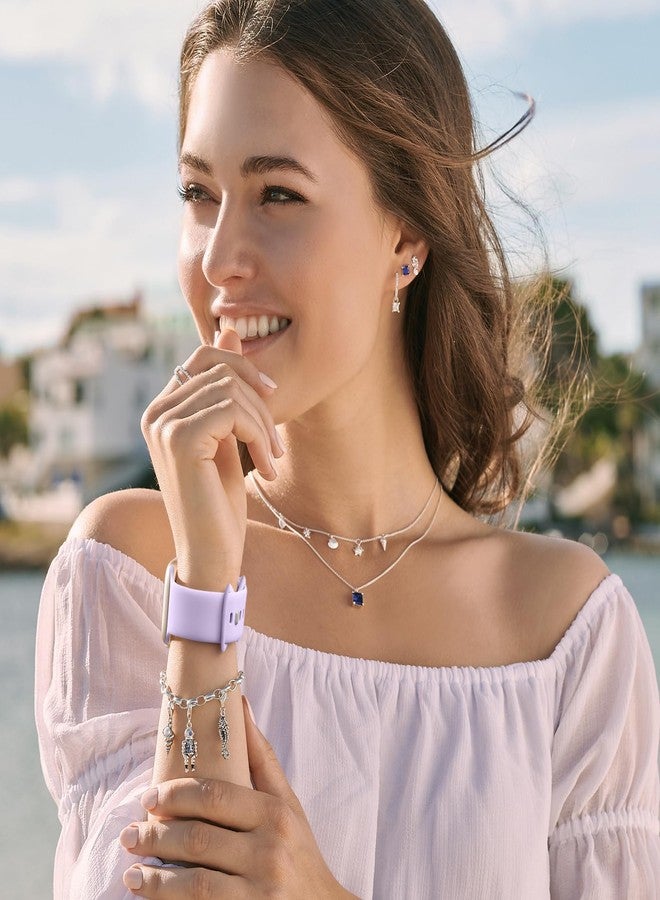 DaQin Compatible with Apple Watch Band 41mm 40mm 38mm 42mm 44mm 45mm 49mm Women Men, Soft Silicone Sport Waterproof Strap for Apple Watch Ultra/Ultra 2 iWatch Series 9 8 7 6 5 4 3 2 1 SE,Light Purple - Image 2