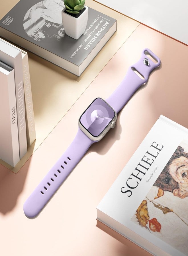 DaQin Compatible with Apple Watch Band 41mm 40mm 38mm 42mm 44mm 45mm 49mm Women Men, Soft Silicone Sport Waterproof Strap for Apple Watch Ultra/Ultra 2 iWatch Series 9 8 7 6 5 4 3 2 1 SE,Light Purple - Image 3