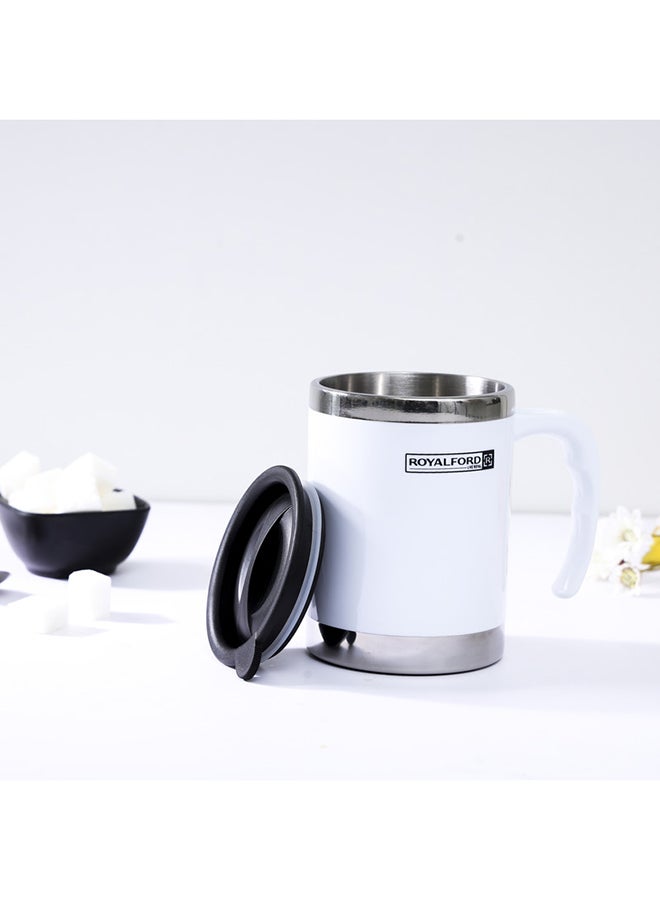 Royalford Double Wall Travel Mug 400Ml Ss 304 Inner Pot Hot Cold Silver/Black - Image 4
