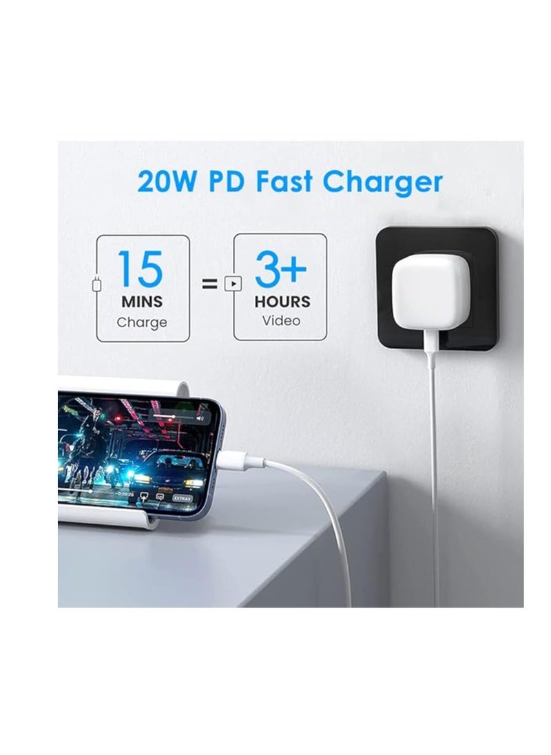20W Fast Charger with USB-C to Lightning Cable – Compatible with iPhone 11 Pro, XR, 11 Pro Max, and Tablets