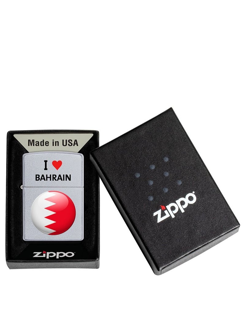 Zippo I love Bahrain Design Satin Chrome Windproof Lighter - Image 3