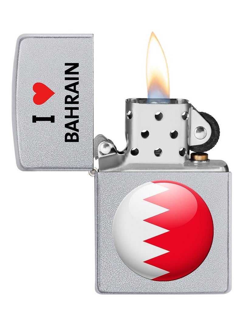 Zippo I love Bahrain Design Satin Chrome Windproof Lighter - Image 2