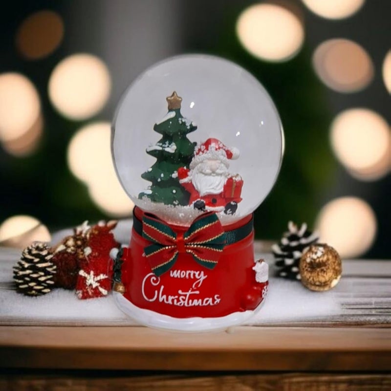 كرة ماء عيد الميلاد المضيئة مع الموسيقى - زينة رأس السنة الجديدة - موسيقى وإضاءة كرة ماء عيد الميلاد (قوس سانتا)