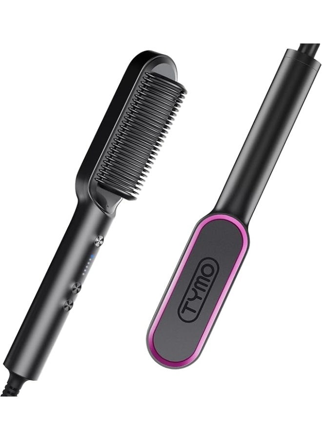 TYMO Hair Straightener Brush, Hair Iron with Built-in Comb - Image 1