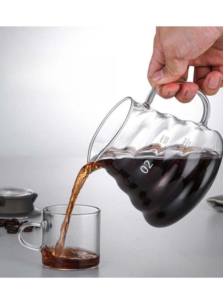 إبريق قهوة يدوي شفاف 600 مل - Image 3
