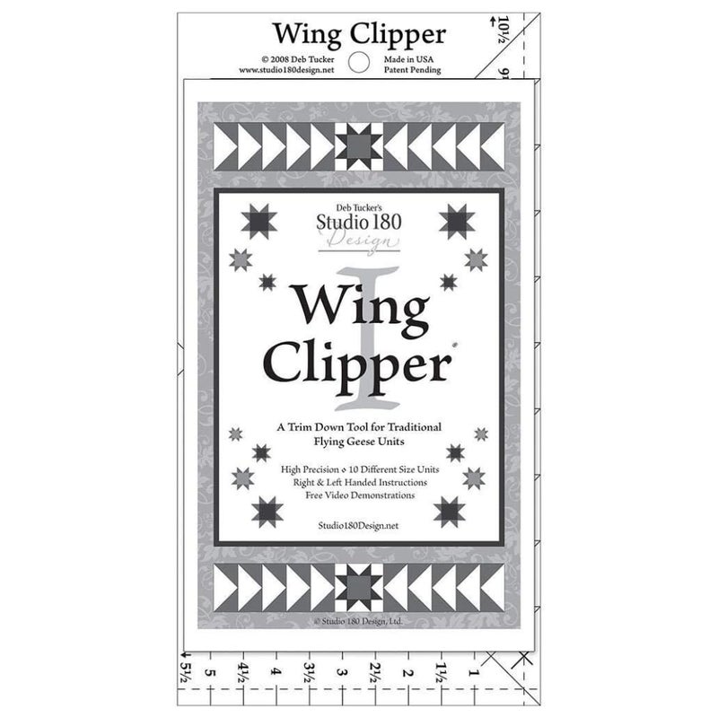 Studio 180 Design Deb Tuckers Wing Clipper Quilting Tool Trim Down for Perfect Flying Geese Units Every Time 10 Sizes Oversize Trim Method Acrylic Ruler - Image 2