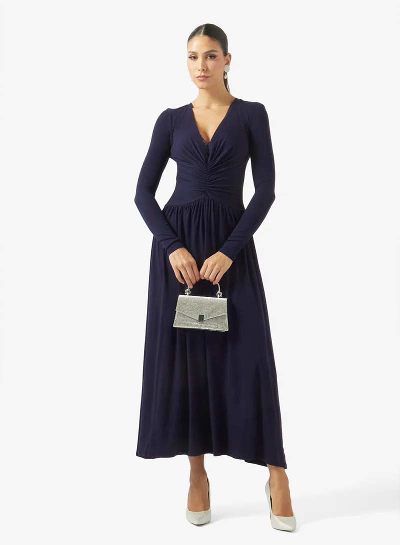 Ella  A-line Dress With Lace Neckline for Women | Best Price UAE