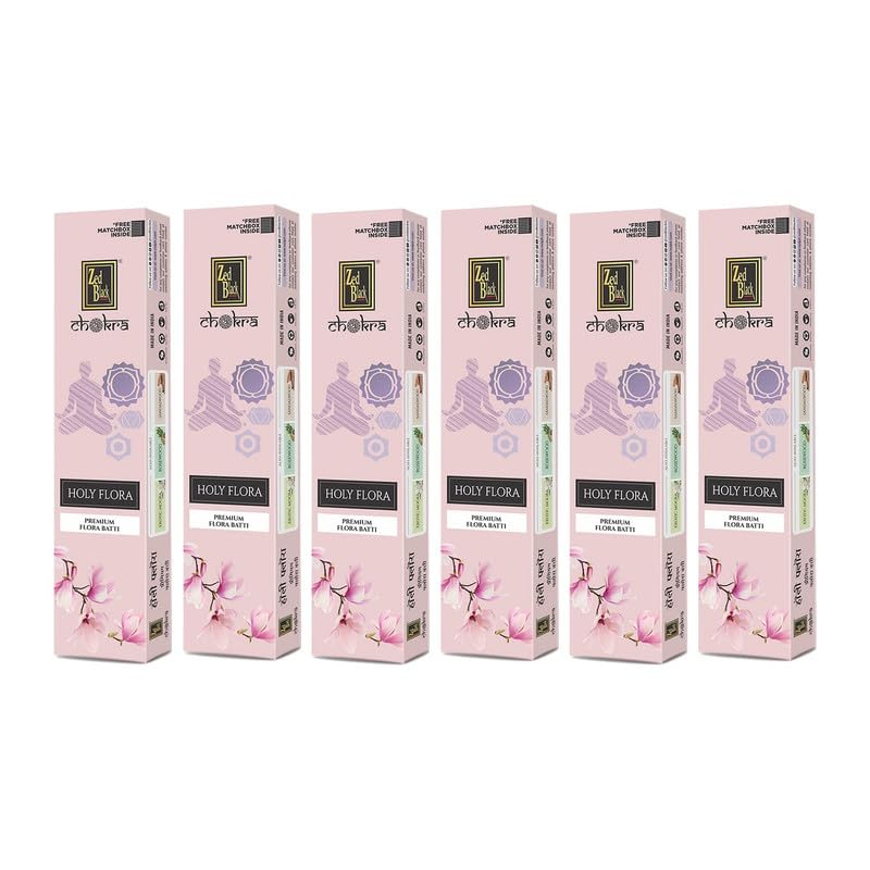 Zed Black Chakra Holy Flora Agarbatti for Everyday Use | Masala Sticks | Pack of 6 - Image 1