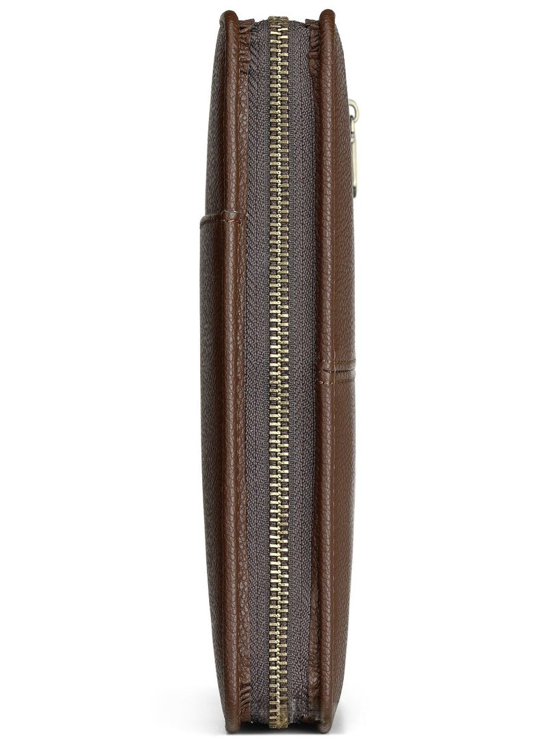 FUKE Men Clutch Bag Business Casual Faux Leather Travel Case Multifunctional Portable Clutch Bag - Image 2