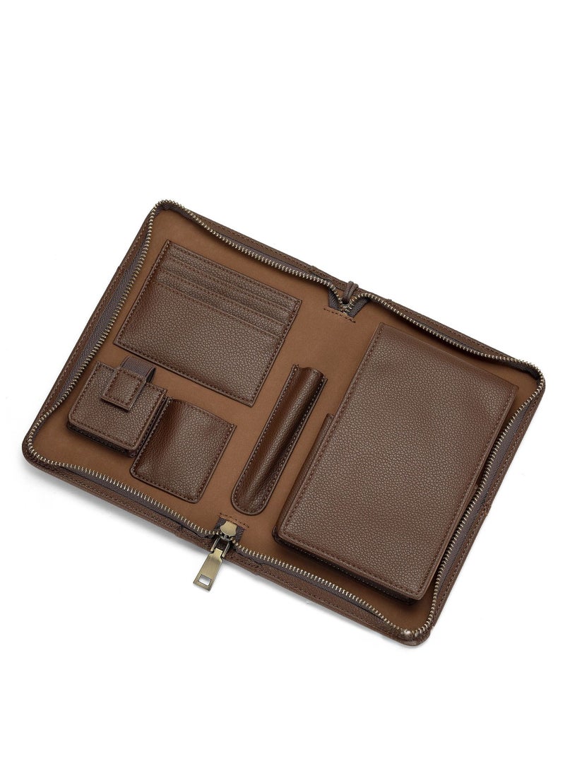 FUKE Men Clutch Bag Business Casual Faux Leather Travel Case Multifunctional Portable Clutch Bag - Image 5