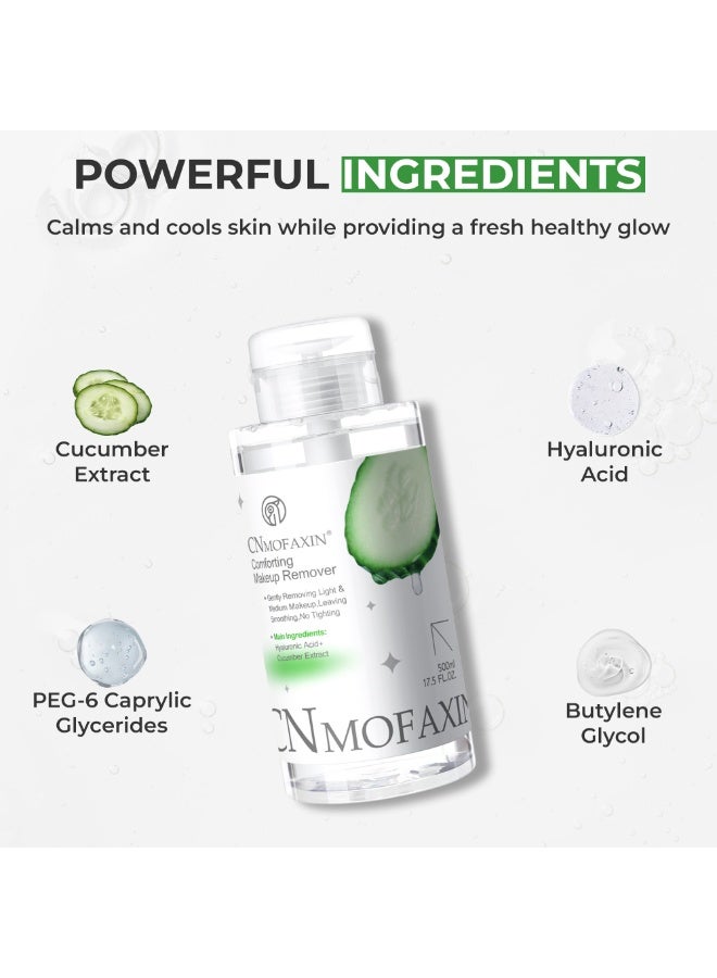 سي إن موفاكسين مزيل مكياج مريح 500 مل - خالي من الزيوت، تركيبة ميسيلار لطيفة للوجه والعينين والشفاه - منظف مكياج مقاوم للماء، غير مهيج، خالٍ من العطور - Image 3