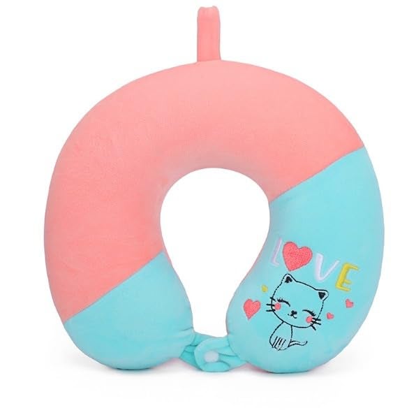 TAGGLE Kids Travel Pillow Cute Neck Pillow Neck Support U Shaped Pillow for Adults and Kids Travel Neck Pillow Pink