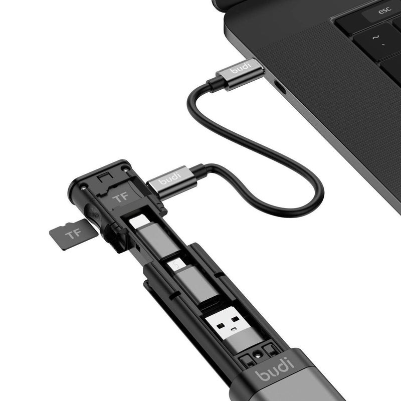 fonefunshop Budi 9-in-1 Essential Travel Charging & Data Sync Cable Stick - Black - Image 3