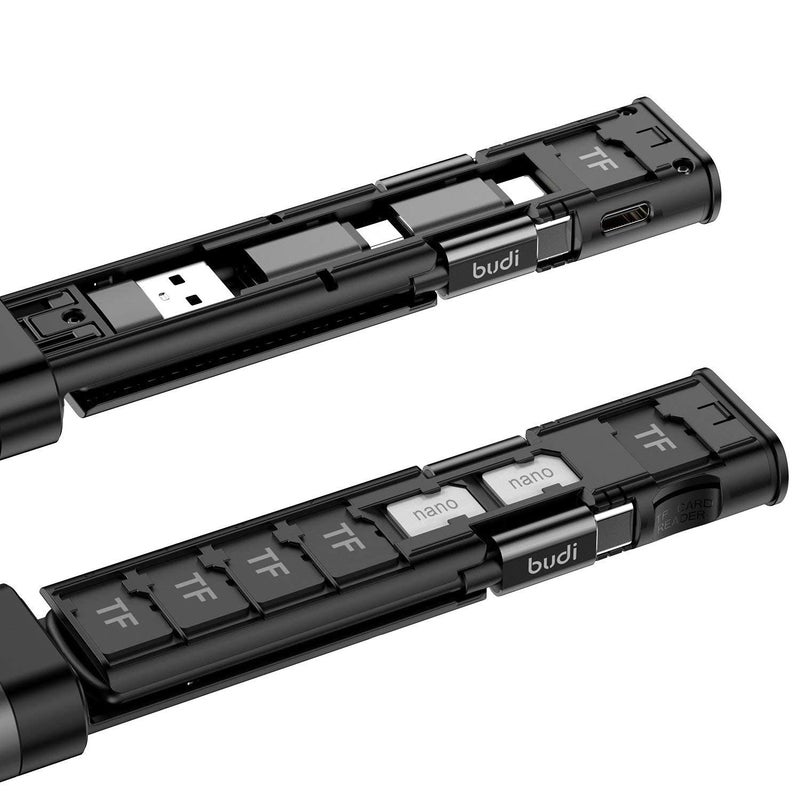 fonefunshop Budi 9-in-1 Essential Travel Charging & Data Sync Cable Stick - Black - Image 2