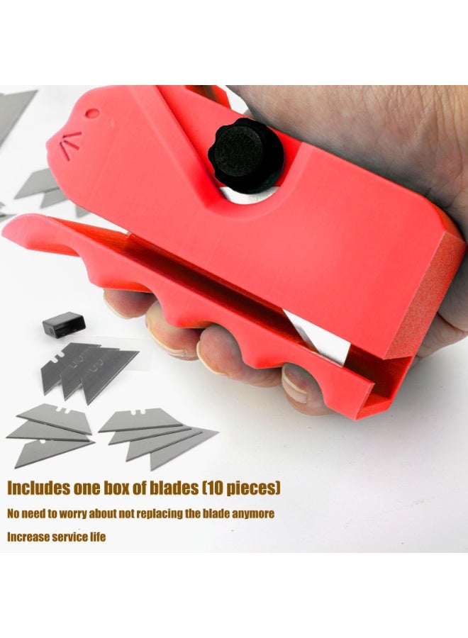 Cardboard Cutter for Cat Scratchers with 10pcs Blade,3D Printed Card Board Cutter Kids DIY Cat Scratchers Cardboard Strip Tool Machine for Cat Lovers - Image 3