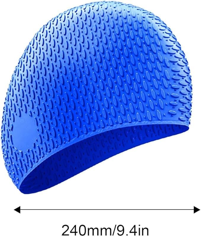 Zoto Silicone Swimming Cap in Royal Blue with Textured Pattern - Image 2