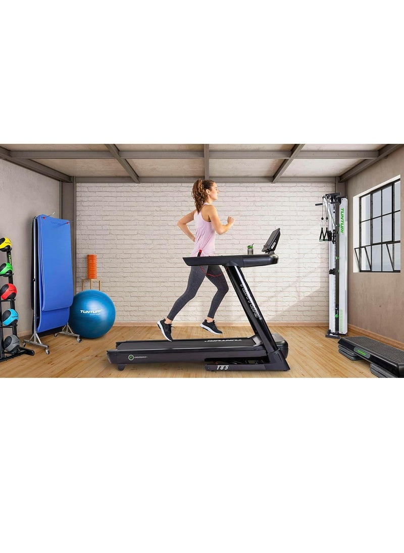 Tunturi Tunturi T85 Endurance Folding Treadmill for Home – Quiet Electric Running Machine with Cushioning, Incline & LCD Display – Ideal for Walking, Jogging & Intense Workouts  - Image 3