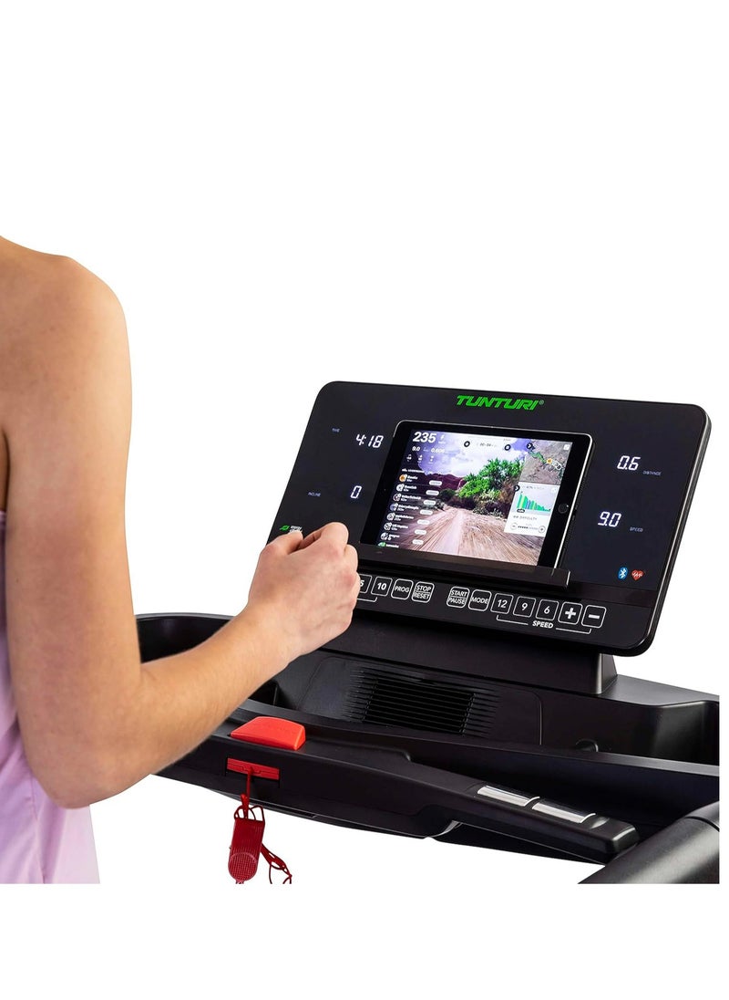 Tunturi T85 Endurance Folding Treadmill for Home – Quiet Electric Running Machine with Cushioning, Incline & LCD Display – Ideal for Walking, Jogging & Intense Workouts