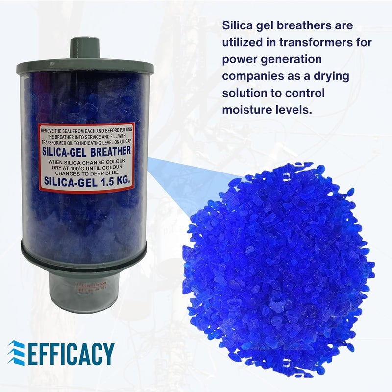 Efficacy Silica Gel Breather Size 2000 gm Transformer Desiccant Breathers Color Dark Blue to Pink Indicated Made of Top Bottom Aluminium and UV Protected Polycarbonate Tube Cup - Image 5