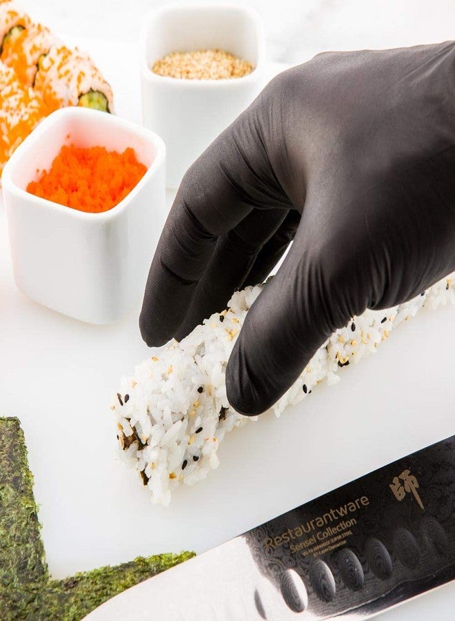 Restaurantware-Fashion Serve 9 x 4.3 Food Prep Gloves, 100 Disposable Nitrile Gloves - No-Powder, Does Not Get Punctured Easily, Black Nitrile Foodservice Handwear, Small, For Restaurants Or Homes - Image 3