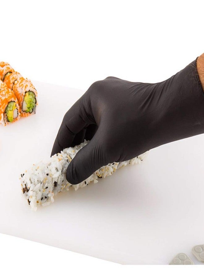 Restaurantware-Fashion Serve 9 x 4.3 Food Prep Gloves, 100 Disposable Nitrile Gloves - No-Powder, Does Not Get Punctured Easily, Black Nitrile Foodservice Handwear, Small, For Restaurants Or Homes - Image 1