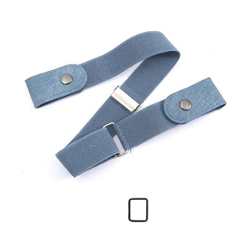 Toxen Invisible Buckle-less Jeans Belt with Ring Adjustable Buckle Free Waist Belt Elastic Belt for Jeans Pants Skirts Women or Men (DENIM) - Image 1