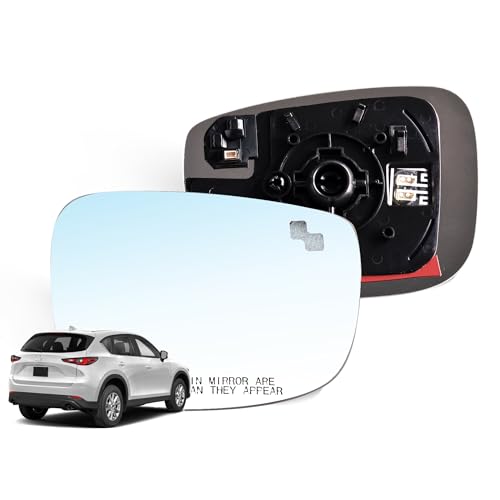 GrteRokky Passenger Side Mirror Glass w/Heated|Blind Spot Detection Compatible for Mazda CX-5 2017-2023 CX-9 2016-2023 Right Side Rear View RH Heating Mirror Glass with Backing Plate TK71-69-1G1 - Image 1