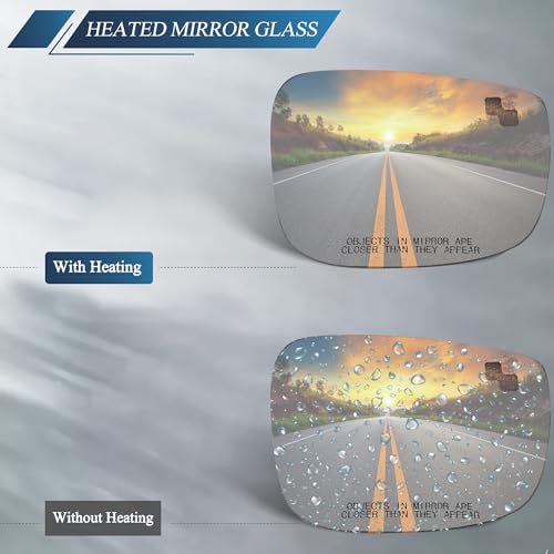 GrteRokky Passenger Side Mirror Glass w/Heated|Blind Spot Detection Compatible for Mazda CX-5 2017-2023 CX-9 2016-2023 Right Side Rear View RH Heating Mirror Glass with Backing Plate TK71-69-1G1 - Image 5