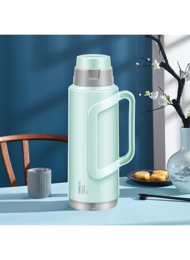 Simelo Insulated Thermos With Glass Inner Liner, Hot Water Bottle For Student Dormitory, Traditional Thermos Flask, 2l, Matcha Green - Image 1
