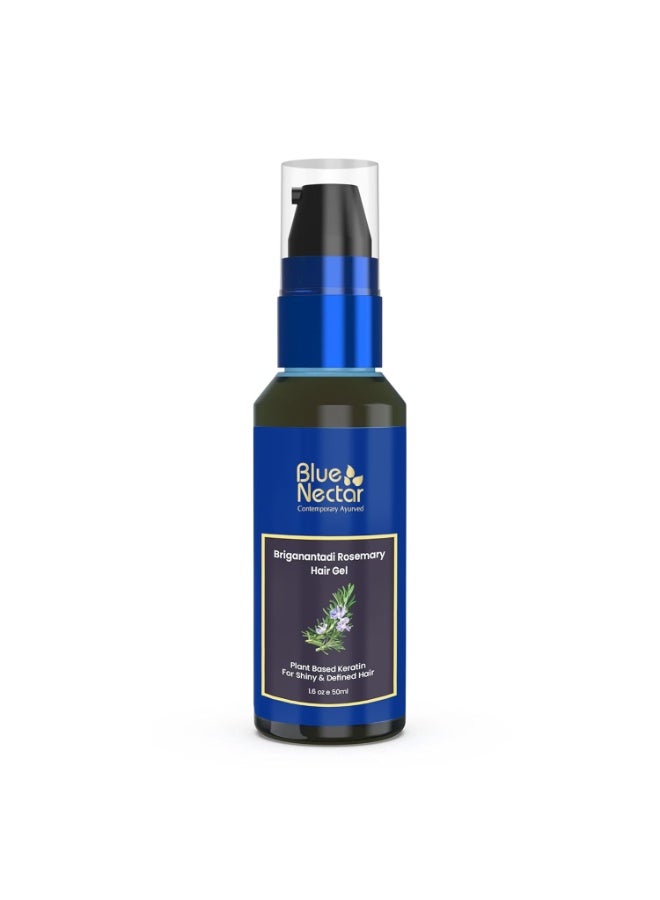 بلو نكتار Blue Nectar Rosemary Hair Gel for Curly & Frizzy Hair | Plant Based Keratin Hair Moisturizer for Women & Men | Suitable for All Hair Types (12 Herbs, 50ml) - Image 1