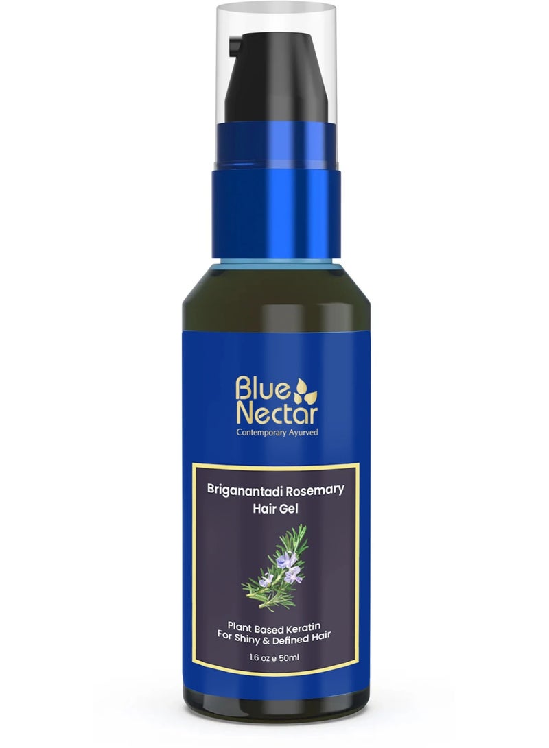بلو نكتار Blue Nectar Rosemary Hair Gel for Curly & Frizzy Hair | Plant Based Keratin Hair Moisturizer for Women & Men | Suitable for All Hair Types (12 Herbs, 50ml) - Image 2