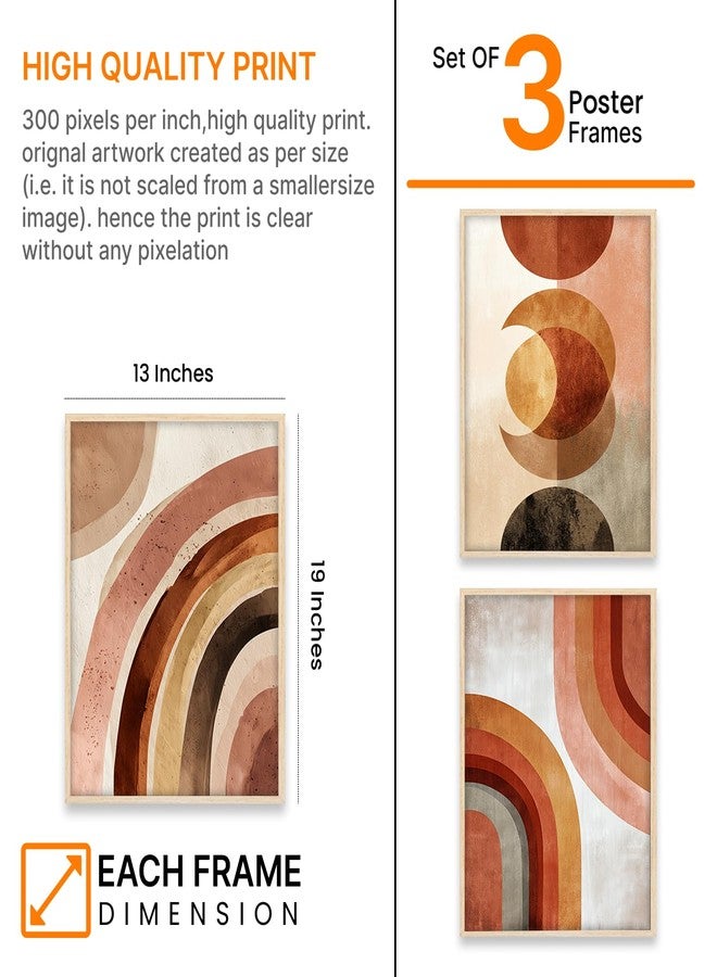 ARTELLY Painting Boho Wall Art Home Decoration Paintings With Frame For Living Room Bed Room Hotel Wall Decor Digital Set of 3 (Boho 2, 13x19 inch) - Image 2