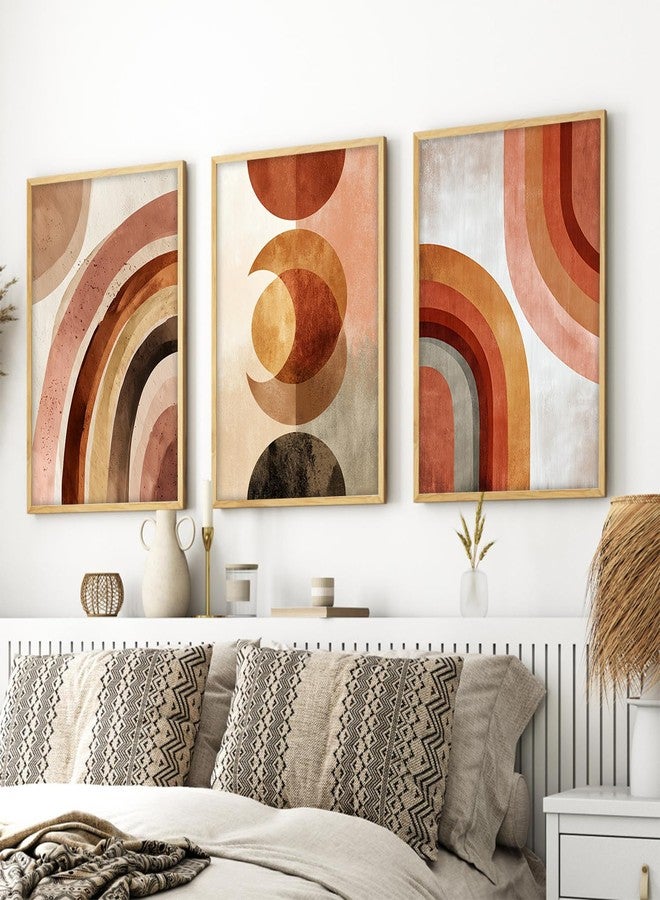 ARTELLY Painting Boho Wall Art Home Decoration Paintings With Frame For Living Room Bed Room Hotel Wall Decor Digital Set of 3 (Boho 2, 13x19 inch) - Image 1