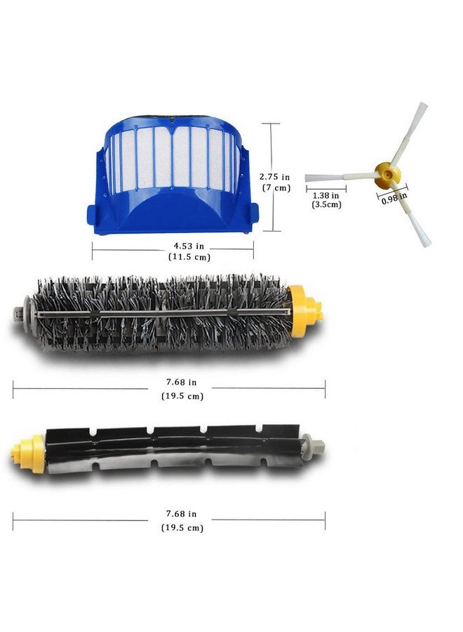 ANBOO Replacement parts Compatible for iRobot Roomba 675 677 671 655 645 Robotics,Filter,Side Brush,Bristle and Flexible Beater Brush, Cleaning Tool and Screw - Image 2
