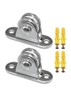 Generic Pulley Block Silent Pulley Wheel, 2Pcs Heavy Duty Fixed Pullies Loading 176 lb for Cord Material Handling Moving and DIY Project Wall Ceiling Mount Pulleys  - Image 1