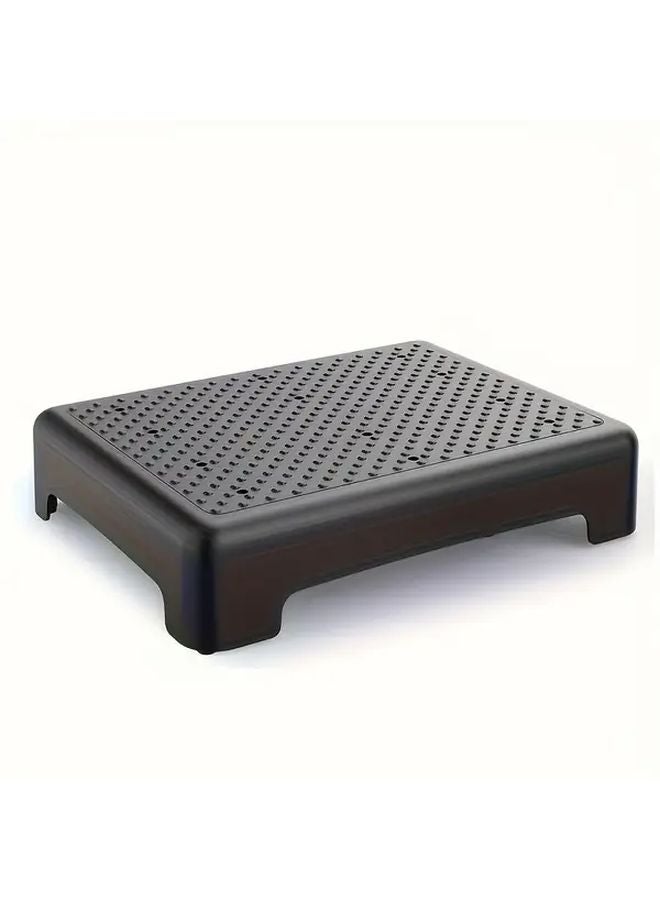 Portable Step Stool For Adults Seniors Non Slip Safety Stool Lightweight Sturdy Black - Image 1