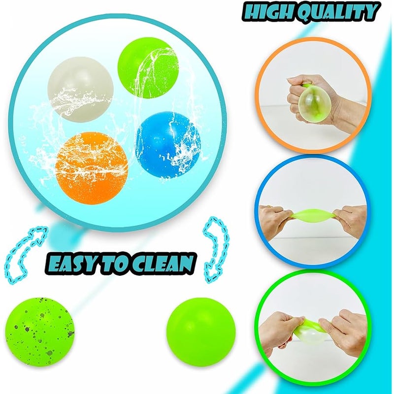 Glow in The Dark Ceiling Balls - Stress Relief and Sensory Toys for Adults and Kids - Sticky, Squishy Fidget Toys - Gifts (4Pcs) - Image 5